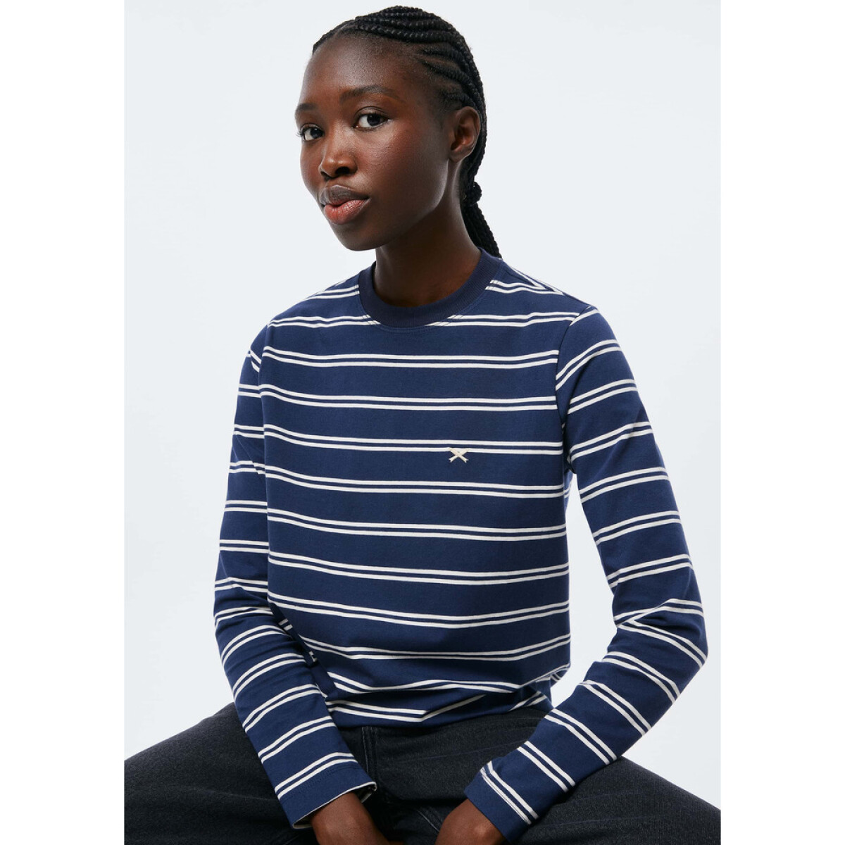 BLUSA ML FEM - AZUL CARIBE/CHUMBO/BLANCO 
