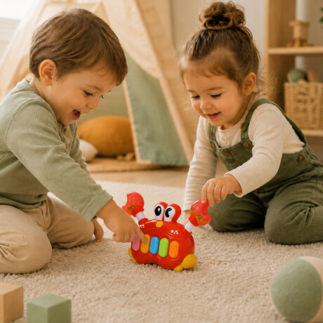 Piano cangrejo con sonidos para niños Rojo