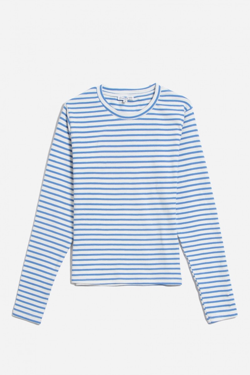 Remera cuello a la base - Azul 