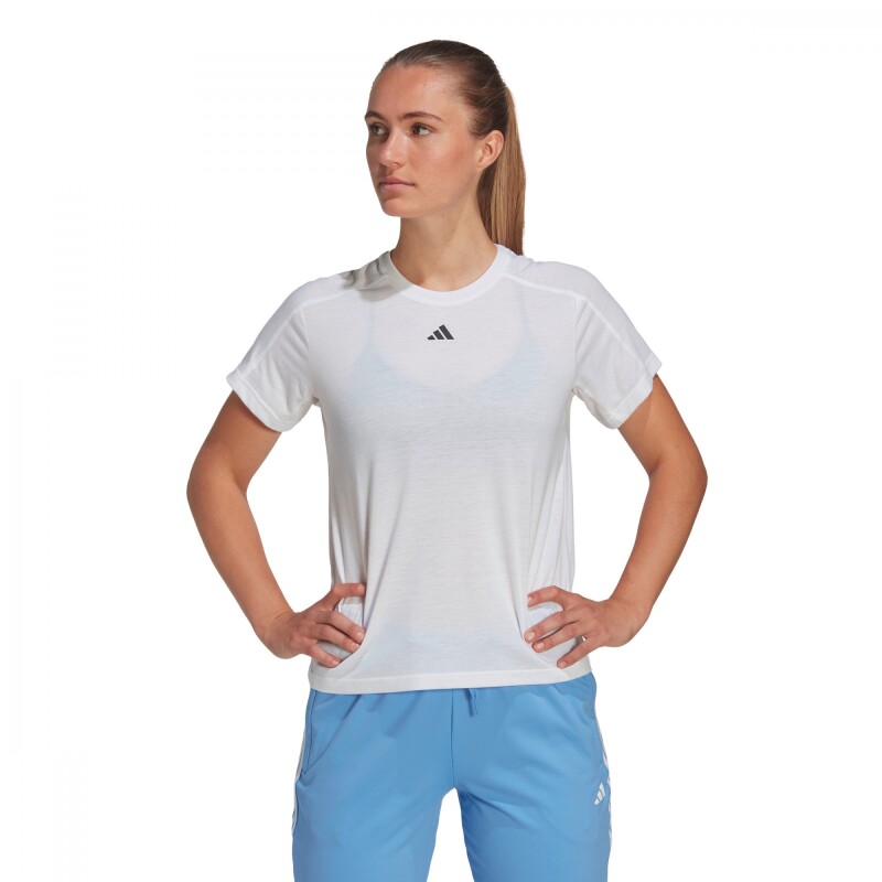 Remera Aeroready Essentials Minimal Branding de Mujer Blanco