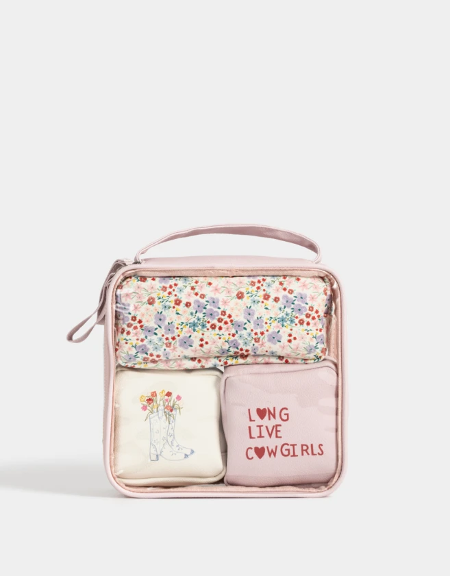 Porta Cosméticos Estampados Set De Portacosméticos - Rosa Viejo