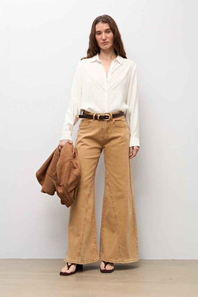 Jean wide leg Sade tostado