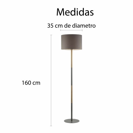 Lámpara De Pie Pantalla Tela Metal Moderna Gris