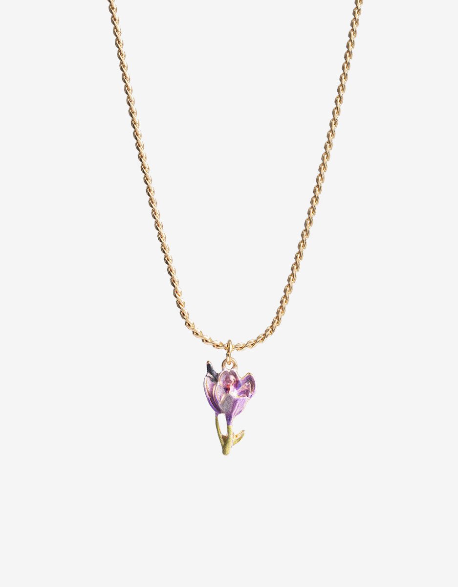 Cadena Corta Con Dije Flor Sagitario 