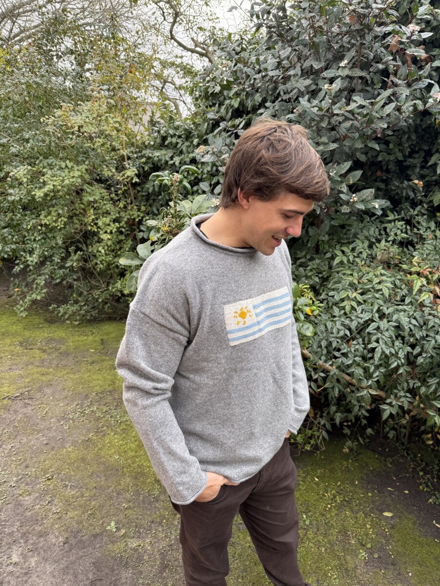 Flag Wool Sweater Men - Gris 