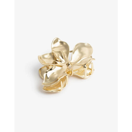 Broche Metálico Flor Dorado