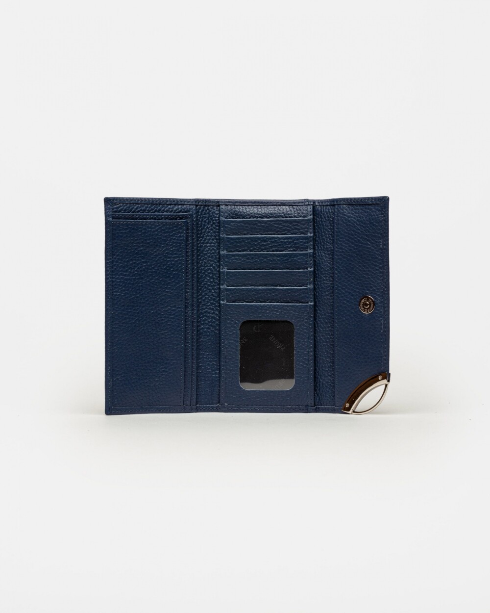 Billetera Katy en cuero graneado Marine Blue