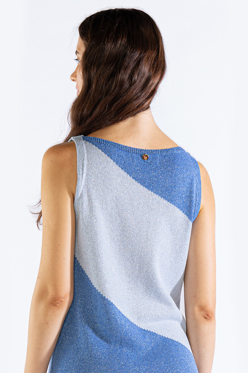 MILA BICOLOR DRESS Sky