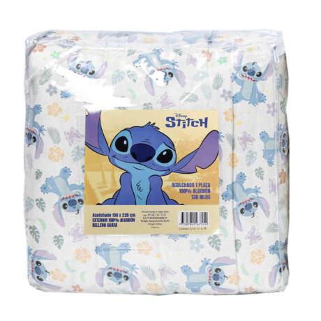 Acolchado Infantil 130 Hilos 1 Plaza 100% Algodón Stitch