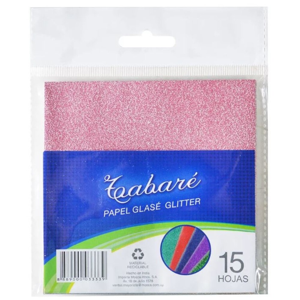 Papel Glasé Tabaré Glitter 15 H 11x11 Cm #Papel Glasé Tabaré Glitter 15 h 11 x 11 cm