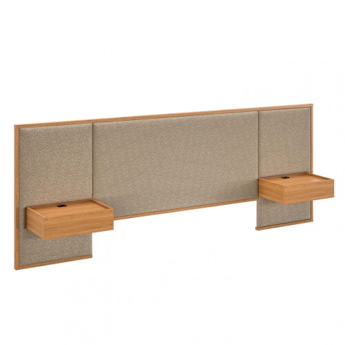 Respaldo King con mesa de luz - Moderna Marrón
