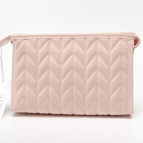 BOLSA DE COSMÉTICA TRAPEZOIDE CON ESTAMPADO DE ESPIGA - ROSA BOLSA DE COSMÉTICA TRAPEZOIDE CON ESTAMPADO DE ESPIGA - ROSA