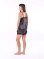 PIJAMA SATIN SHORT Y MUSCULOSA NEGRO