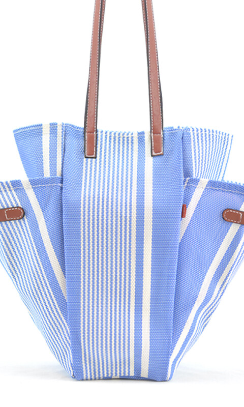 BOLSA MATERA AFRODITA AZUL ROYAL Y CRUDO