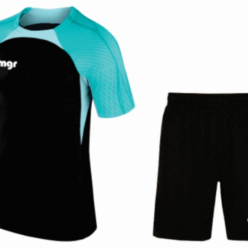 Equipo Express Negro con mangas Turquesa 10 UNIDADES Equipo Express Negro con mangas Turquesa 10 UNIDADES