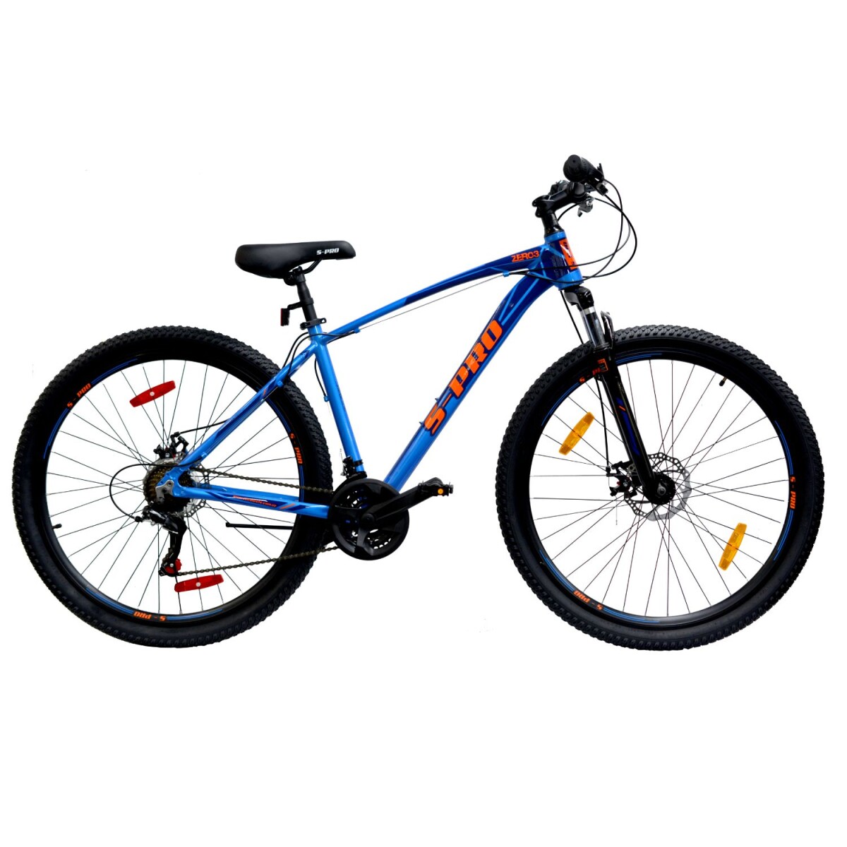 Bicicleta montaña S-PRO Zero 3 Man rodado 27.5 Shimano 21 cambios y frenos de disco - Azul/Naranja 