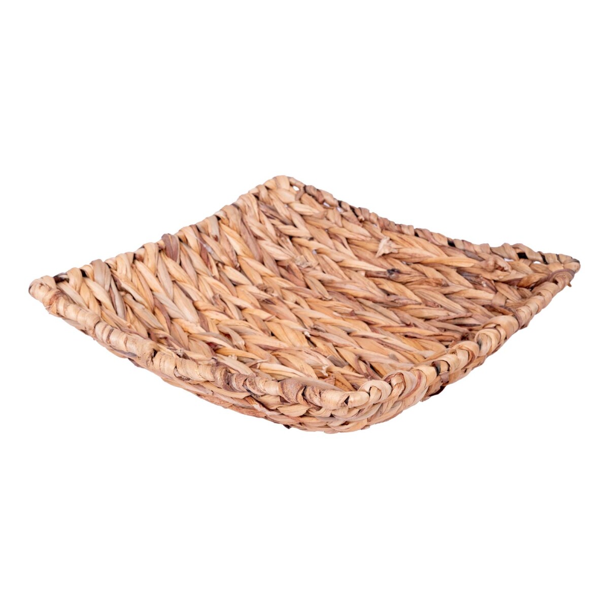 BANDEJA DECORATIVA - FIBRA-NATURAL NATURAL-BEIGE 27X27X7CM 