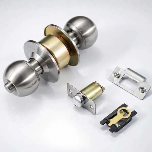 POMO DE PUERTA C/LLAVIN ACERO INOX Pomo De Puerta C/llavin Acero Inox