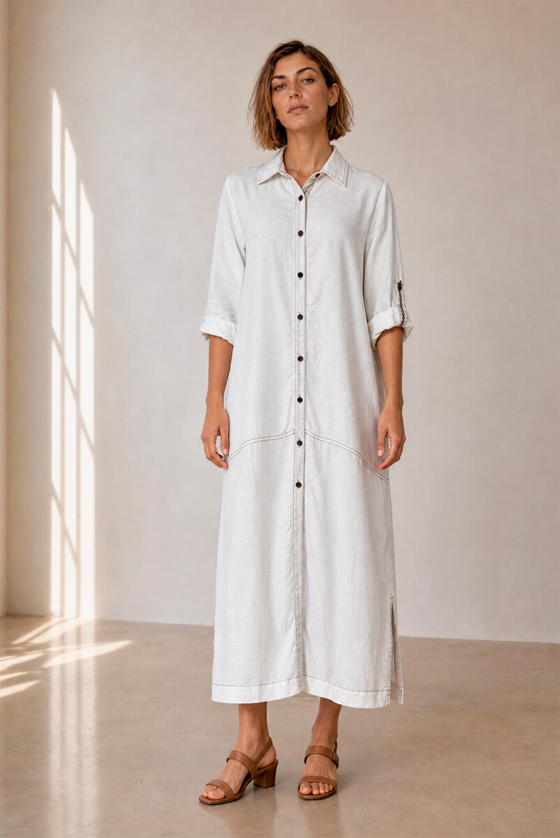 VESTIDO CHEMISE - BLANCO 