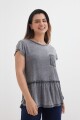 Remera peplum GRIS