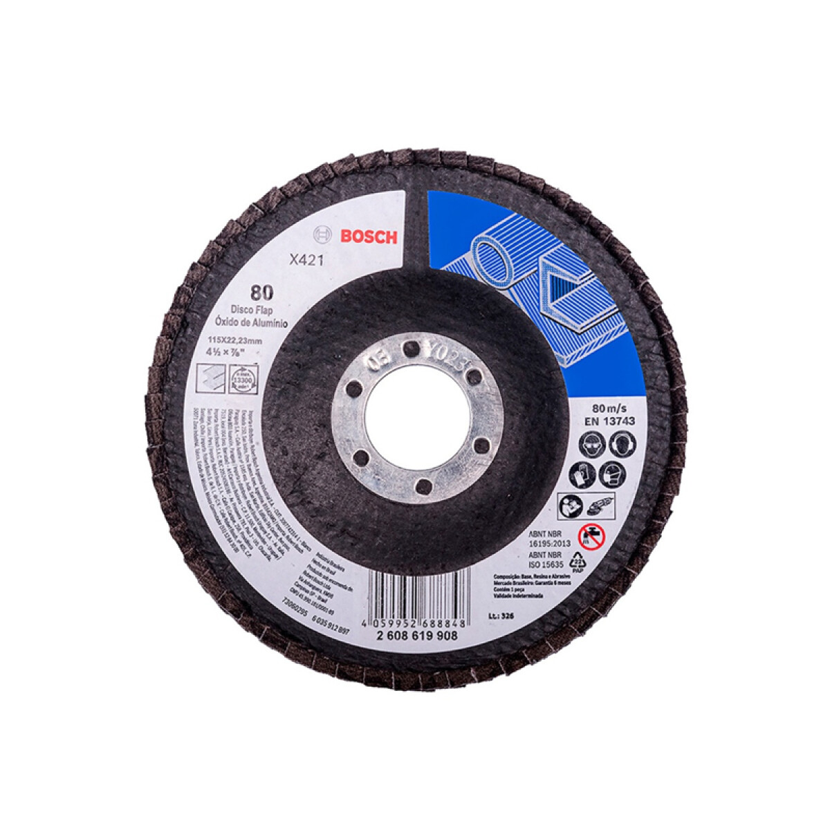 Disco Flap láminas p/lijar metal G80 Ø115mm X421 - BS3322 