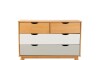 Cómoda 4 Cajones - Linea Nordica Roble/Gris claro/Blanco