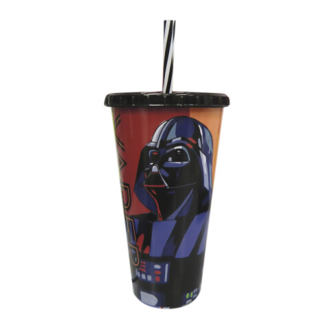 Vaso Plástico con Pajita 700ml Oficial STAR WARS