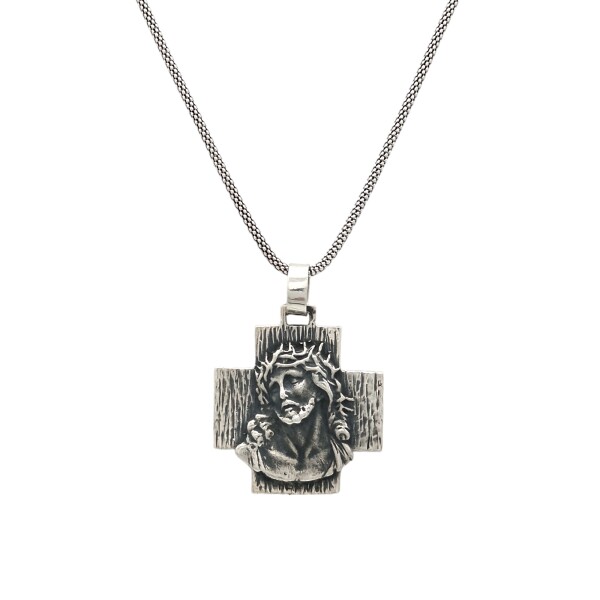 Dije Jesús Coronado-Plata 925 quemada-Sin Piedra- CP3069 sinpiedra