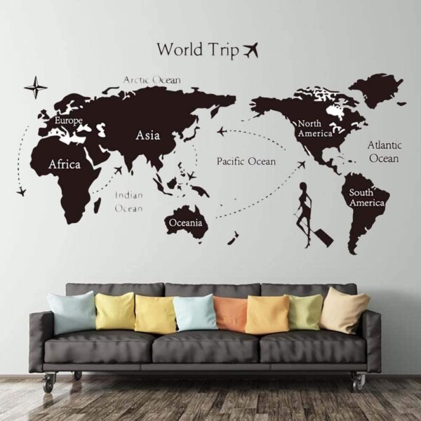 Vinilo Pared Mapa Mundi Mundo Continentes Adhesivo 80x140 Vinilo Pared Mapa Mundi Mundo Continentes Adhesivo 80x140