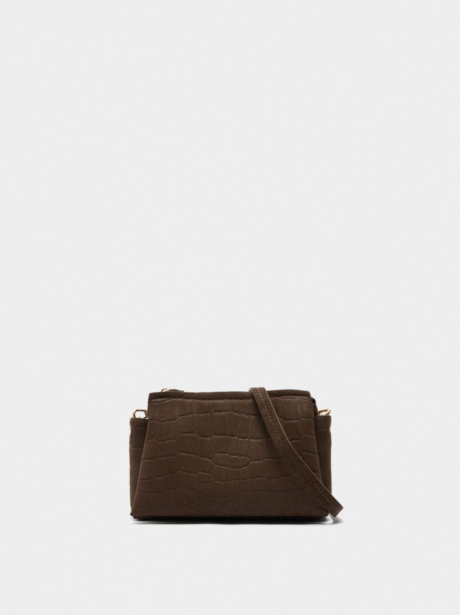 Bolso Bandolera Grabado Animal - marron 