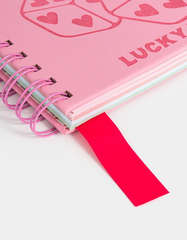 Anotadores Cuadernos y Memos Cuaderno Estampa Lucky - Rosa Claro