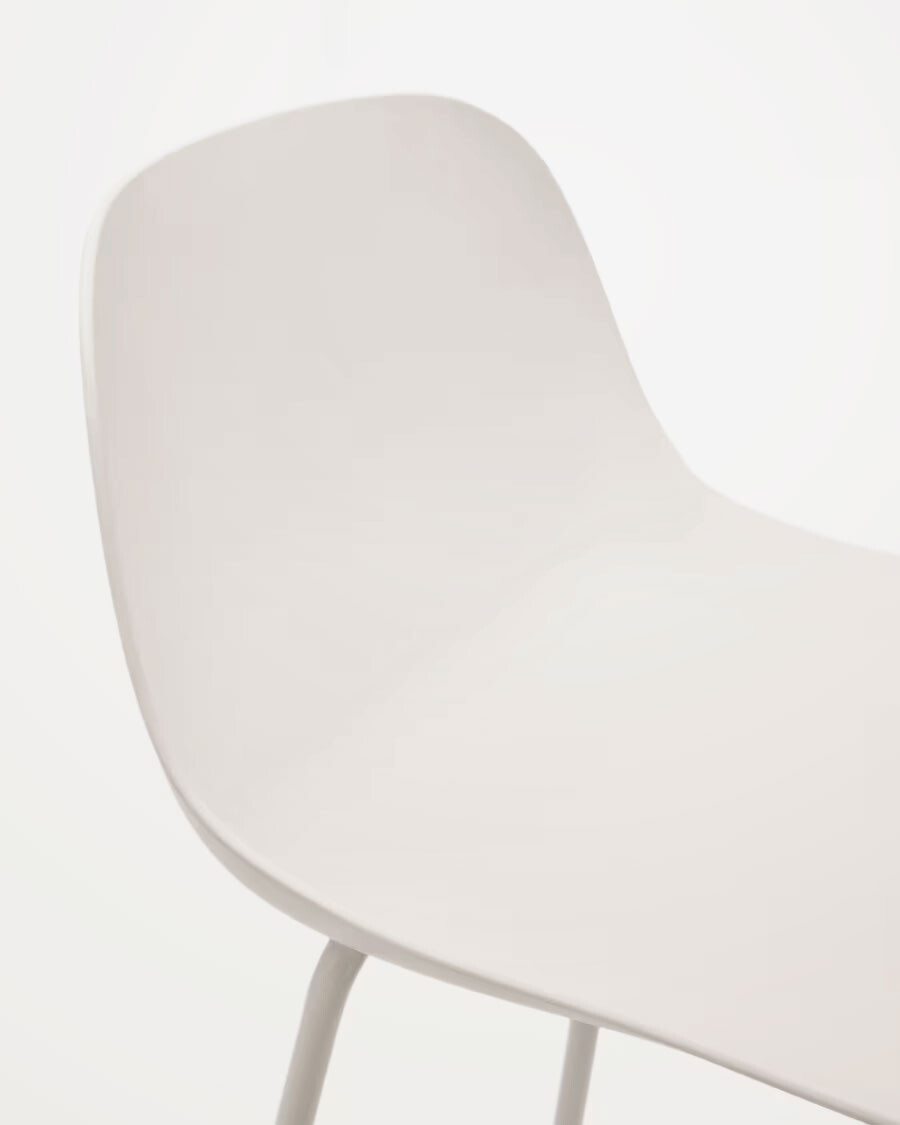 Taburete Altea negro y patas de acero con acabado beige 75 cm