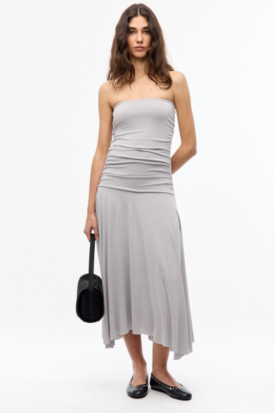 VESTIDO STRAPLESS AGNES Gris