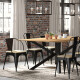 Set x2 Butaca Tolix de metal asiento de madera con apoya brazos NEGRO