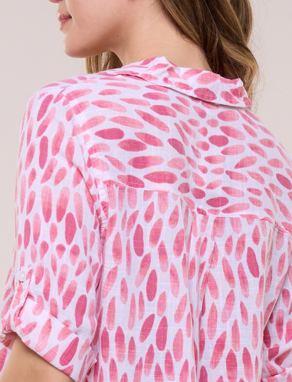 Camisa Estampada Y Ruedo Asimetrico ROSA/MULTI