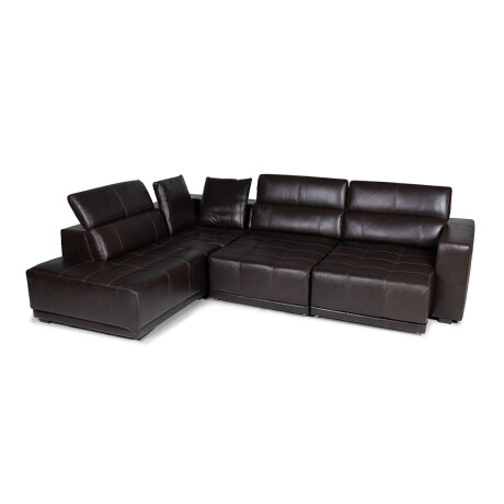 Rinconera Seúl - Cuero Básico - Chaise izquierdo Café - (Preventa)