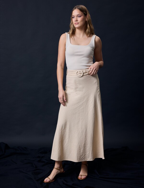 Falda Lino BEIGE