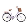 Bicicleta Urbana Rodado 26 con Canasto Vintage Violeta