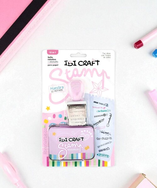 Sello rotativo ibi craft c/12 diseños y alm. - "maestra" Sello rotativo ibi craft c/12 diseños y alm. - "maestra"