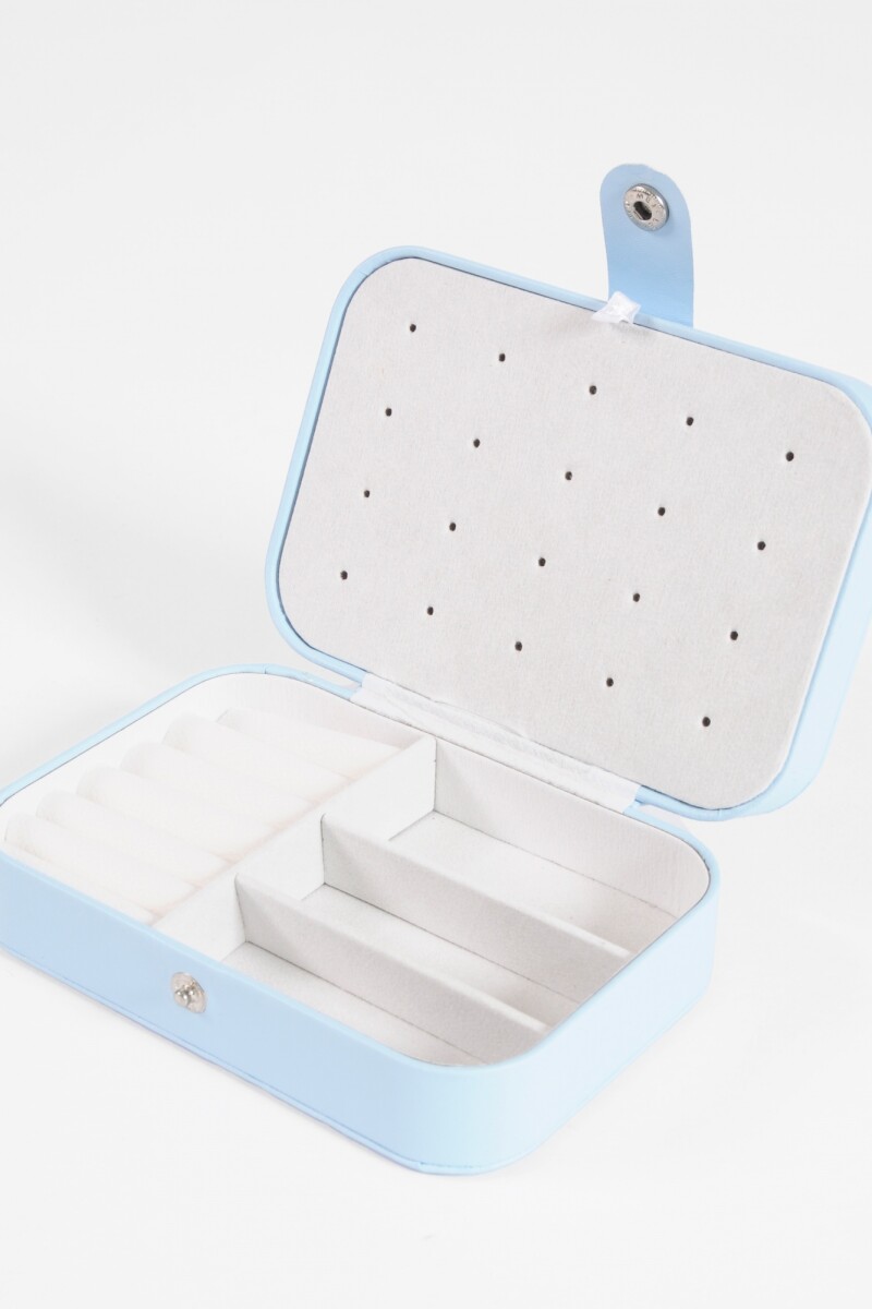 Alhajero organizador rectangular con broche celeste