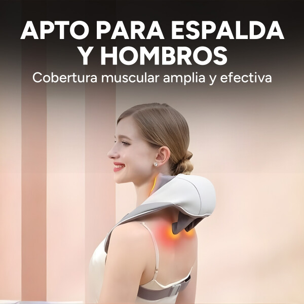 Masajeador Cervical Cuello Espalda Hombros 3 Modos 2 Niveles Color Blanco