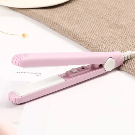 Planchita Mini Para El Pelo Con Estuche Rosado