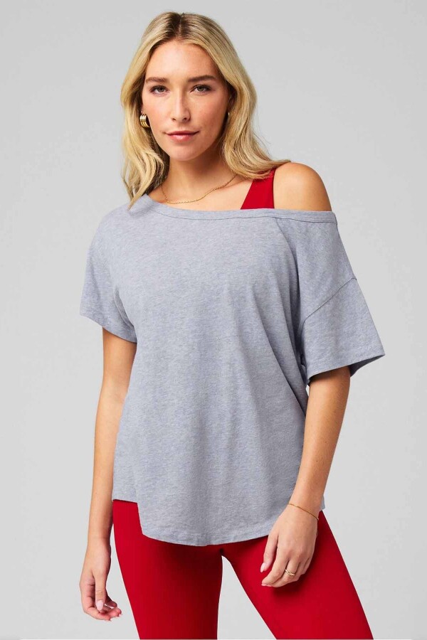Polo Cotton Oversized Tee Mujer Classic Grey Heather
