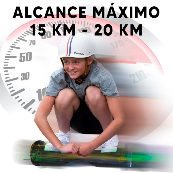 Combo De Skate Eléctrico 6.5" Con Luces Y Bluetooth + Asiento Para Hoverboard PK SKATE 6.5 GALAX AZUL NARA 21 +ASIENTO