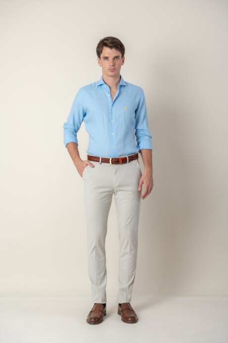 Pantalón de algodón Slim Fit Hielo