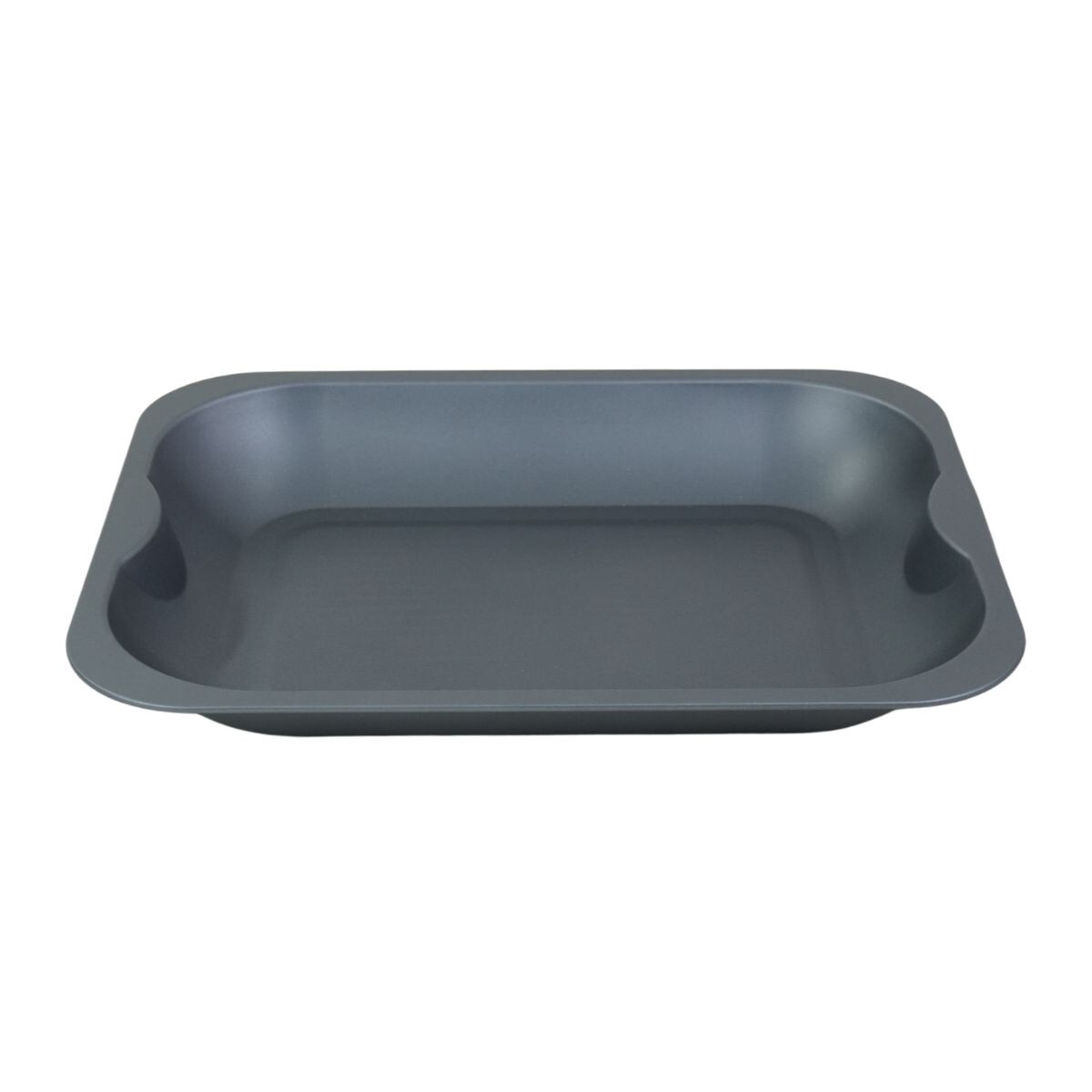 Asadera rectangular de metal gris 