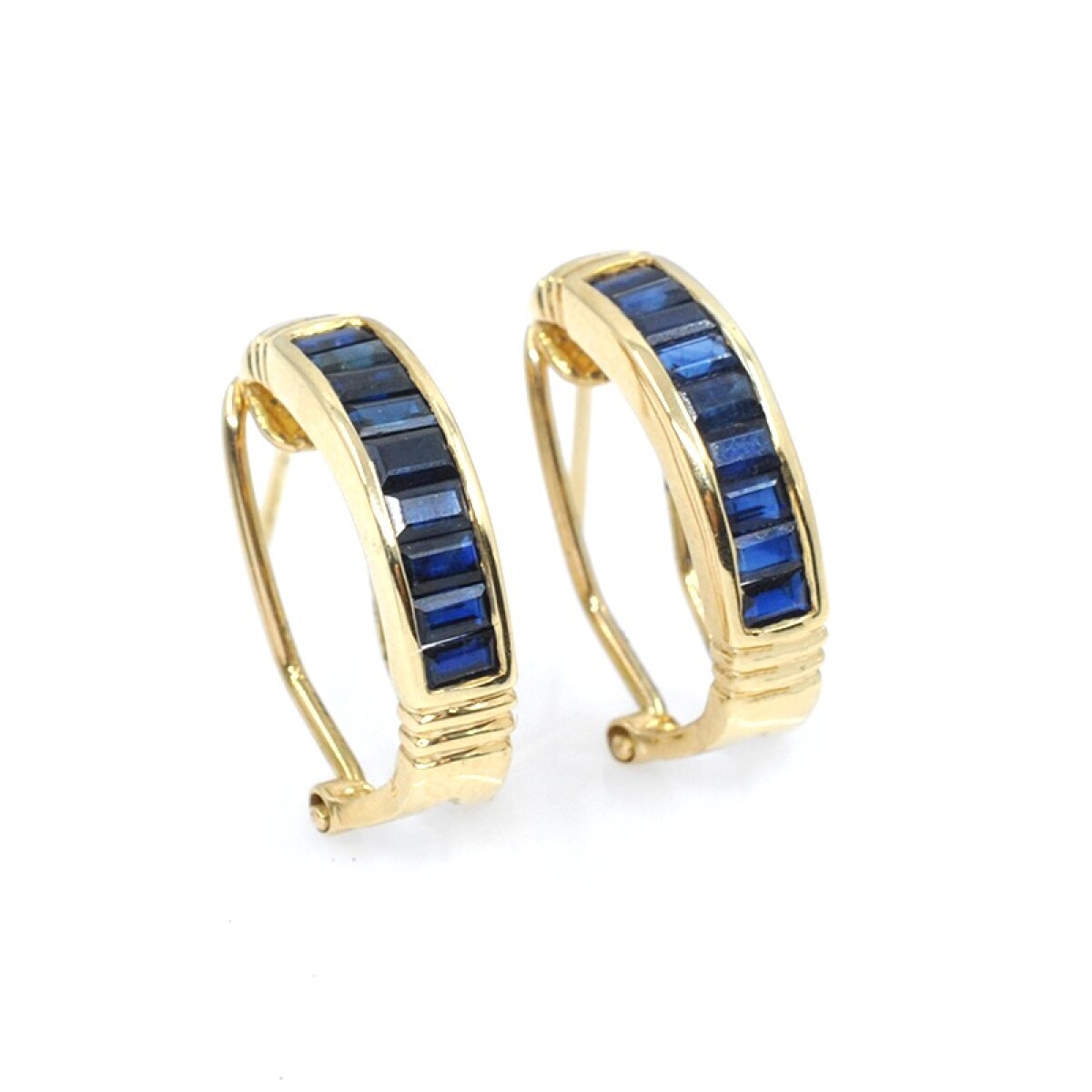 Caravanas clips en oro 18k con zafiros azules 