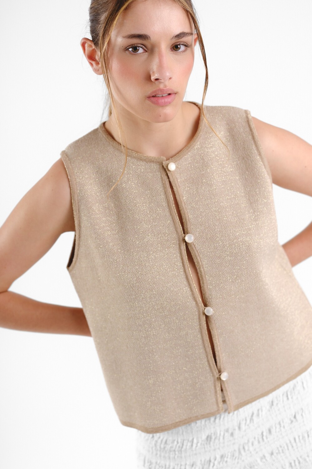 Top reversible Truco Beige