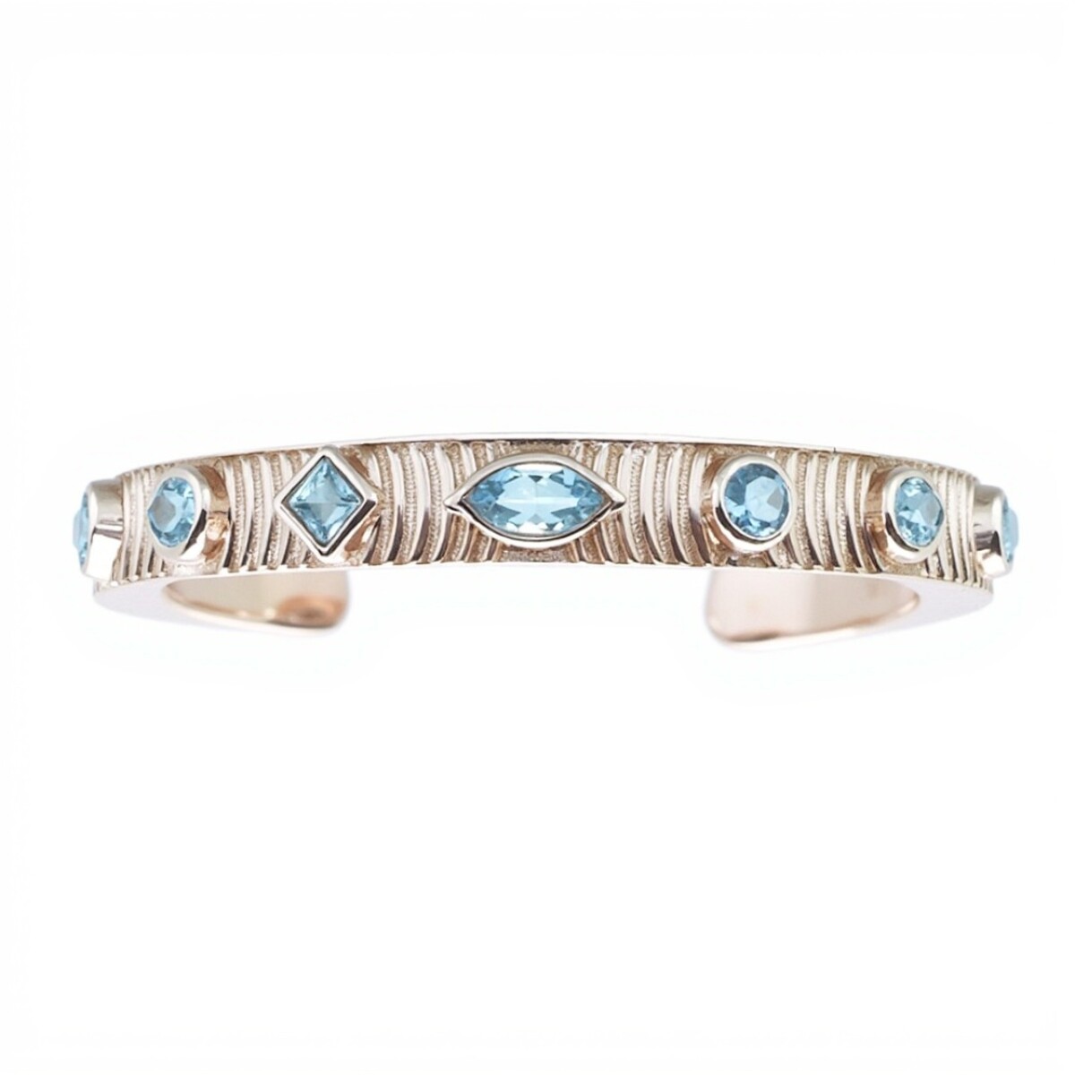 Brazalete Pune-Plata 925 rodinada-Piedra Topacio azul-BR2014 - conpiedra 