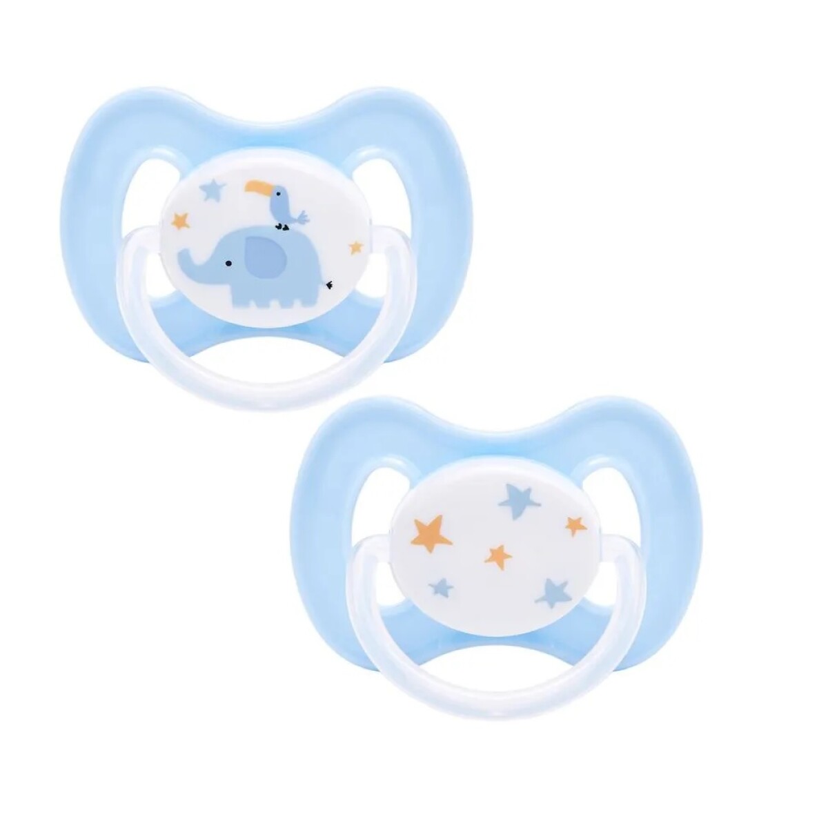 Pack x2 Chupetes - Elefante azul 